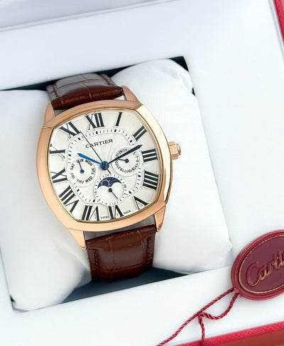 Cartier Leather Brown Automatic Watch A