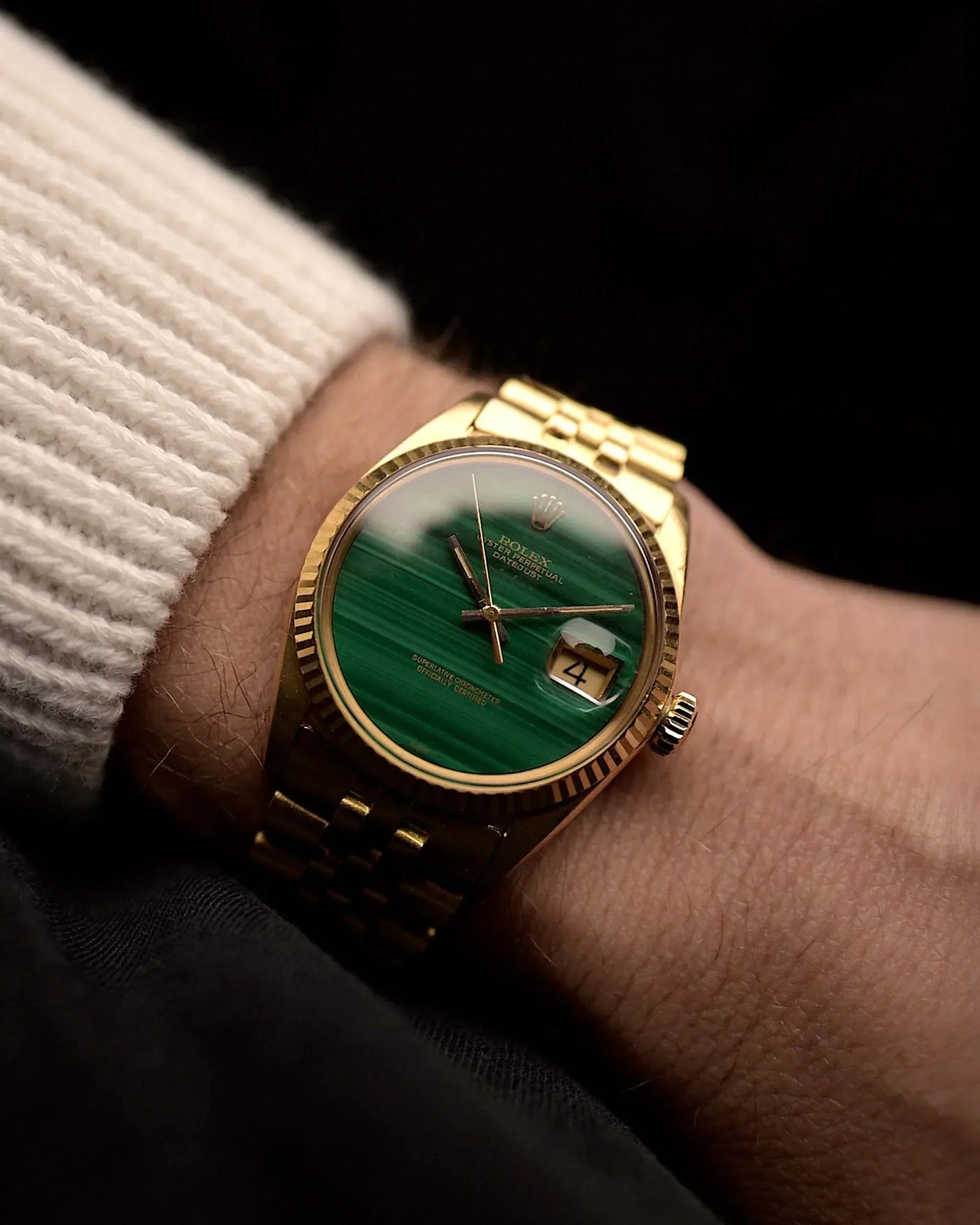 Rolex 1601 Datejust 18k Malachite 1968