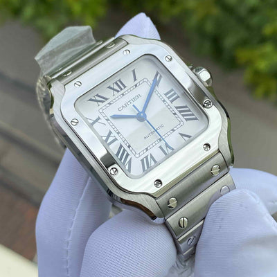 CARTIER SANTOS STAINLESS STEEL AUTOMATIC WATCH